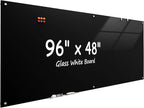 MaxGear Glass Whiteboard Wall Mounted, Frameless Magnetic Dry Erase Board, Tempered Glass, Steel-Backed, Non-Porous Smooth Surface, Floating Design, Accessories Included, for Office Home Classroom