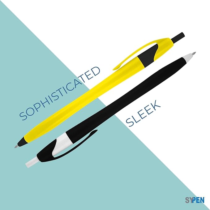 SyPen Personalized Pens With your Custom Logo or Text-1000 Pack Bulk-for Businesses, Parties, and Events, Custom Printed Slim Ballpoint Click Pens, Green Barrel Color, Black Ink