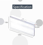 Diteje 20 Pack Plastic Wire Shelf Label Holder,Shelving Rack Retail Sign Hook Labels Clip On with Paper Inserts, 3.94x1.50inch