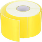PATIKIL 3 x 5 Inch Rectangle Inventory Color Coding Labels 1 Roll, Square Self-Adhesive Inventory Label Stickers for Office Home Organization Name Tags, 500 Per Roll, Yellow
