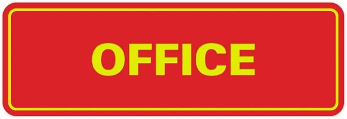 Signs ByLITA Standard Office Sign - Professional Business Signage - Easy to Install (Red/Yellow) - Small 1 Pack