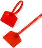 Waterproof Shipping Tags - Self Locking Nylon Writable Marker Ties for Luggage Identification, Plastic Straps Label Mark, Seal Zip Tie for Labeling - 100pcs (Red)