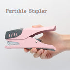 XiowDow Pink Stapler Cute Plier Staplers for Desk Hand Held Desktop Stapler Effortless Heavy Duty Staplers for Standard Staples School Office Supplies Paper Folder