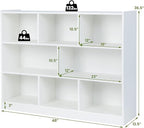 Giantex 8 Cube Bookcase, Freestanding 3-Tier Open Bookshelf, Modern Storage Display Cabinet, Wood Cube Storage Organizer for Living Room, Kid’s Room, White