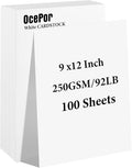 OcePor 100 Sheets White Cardstock 9” x 12”, 92lb/250gsm Black Card Stock, Thick Card Stock Paper, Heavy Cardstock Paper for Printer, Resume, Scrapbooks, Art, Crafts, Business Cards