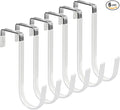 FYY Over the Door Hooks, 6 Pack Door Hangers Hooks with Rubber Prevent Scratches Heavy Duty Organizer Hooks for Living Room, Bathroom, Bedroom, Kitchen Hanging Clothes, Towels, Hats, Coats, Bags White