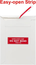 Neehows 100 Pack 5x6.9" Rigid Mailers Cardboard Envelopes, 400GSM Photo Mailers Shipping Envelope with "DO NOT BEND" Labels, Small Stay Flat Self Seal Document Envelope for Trading Cards- White