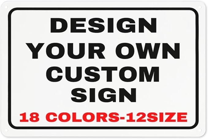 Custom Outdoor Metal Personalized Sign With Your Photo, Text, Logo - Decorative Wall Sign for Business, Workplace, Office, Home