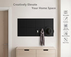 G Gamit Large Felt Wall Tiles Bulletin Board,Large Cork Board Alternative with 30 Pushpins,8-Pack Felt Pin Board with 56 Safe Removable Adhesive Tabs for Home Office School (Black)