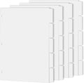 Binder Dividers for 3 Ring Binder, 1/5 Cut Tabs, Letter Size, Blank Write On Page Dividers with 5 Big Tabs for School Office Home, 4 Sets, 20 Dividers, White
