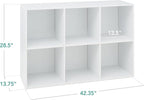 Best Choice Products 6-Cube Storage Organizer, 13.5in Shelf Opening, Bookcase, Display Shelf, Customizable w/ 3 Removable Back Panels – White