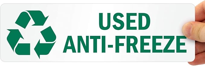 SmartSign Used Anti-Freeze Pack of 5 Recycle Labels | 3" x 10" Laminated Vinyl, Made in USA