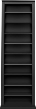 Prepac Narrow Cabinet Media Storage, Slim Barrister Tower, Black