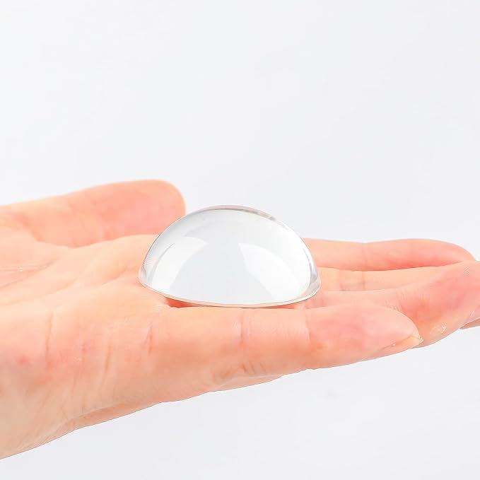 SWTHONY 2pcs 1.6inch Crystal Dome Magnifying Paperweight, Reading Magnifier Glass Paper Weights for Outdoor Events, Office Desk