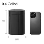 Mini Trash Can for Desk with Pop Up Lid,1.5L Tiny Trash Can for Desk, 0.4 Gal Stainless Steel mini Desk Trash can with Lid，Small Counter Garbage Bin with 1 Roll Bags for Bathroom,Office(Black)