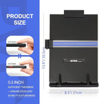 Desktop Document Holder Stand with 7 Adjustable Positions, Black Metal File Organizer Management Copyholder for Typing Speech Reading A4 Letter Music Book Tablet Office, with Paper Clip and Line Guide