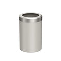 Gatco 1931SN Modern Round Waste Basket, Matte Pearl and Satin Nickel Combo / 11.88" H x 7.63" Dia Open Top Stainless Steel Trash Can with Removable Lid, 11 Liter Capacity