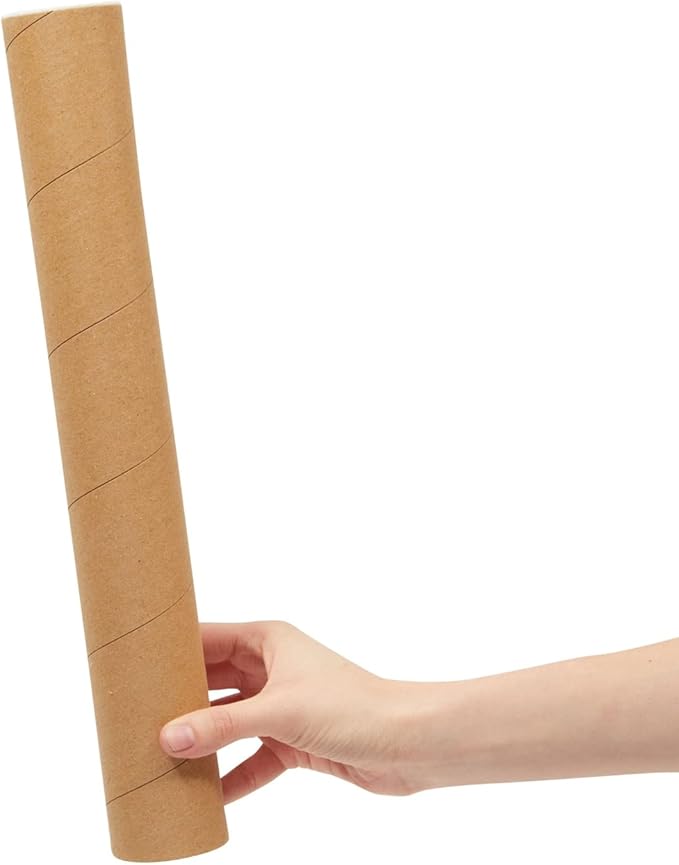 Stockroom Plus Cardboard Poster Tubes & Document Mailers - Durable Mail Tubes for Secure Transport - Versatile Poster Storage - 2 in x 15 in, Pack of 12, Brown