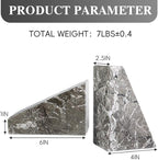 Koville Marble Bookends for Shelves, Large Bookends for Heavy Books, Natural Stone Book Stopper for Books CD Movies, Aesthetic Decorative Book Ends, Bookshelf Table Home Decor(Grey)