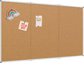 VIZ-PRO 96" x 48" Large Cork Bulletin Board, Foldable & Wall-Mounted Notice Pin Board with Silver Aluminum Frame, for School Home Office - 8' x 4' Corkboard