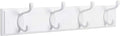 SONGMICS Wall-Mounted Coat Rack, Hook Rack, 4 Dual Metal Hooks, for Coats, Bags, Keys, in the Entryway, Bedroom, Living Room, White ULHR23WT