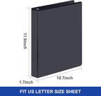 Comix D-Ring Basic View Binder 1 inch 3 Ring Binders, 2.4mm-Thick, Hold 225 Sheets of 8.5" x 11" Paper, 12 Pack (Black)