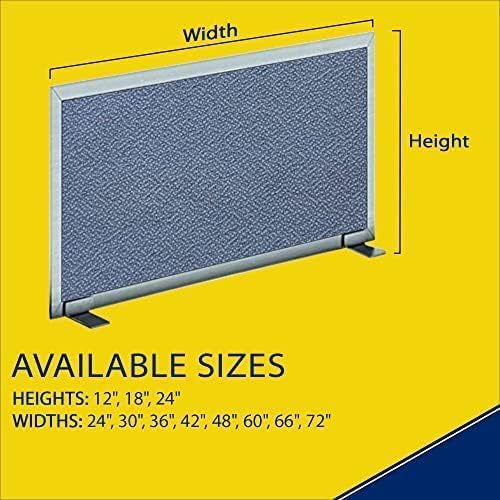 OBEX Acoustical Free Standing Privacy Screen, Cubicle Accessories Desk Privacy Panel, Desk Dividers for Office, Office Furniture Partitions Portable Sound Proof Dividers, 12" x 72", Twilight
