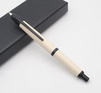 JINHAO 20 Press Fountain Pen, Retractable Capless Resin Pen with Ink Converter (EF Nib 0.4mm, Ivory White)