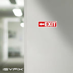 iSYFIX Exit Signs Stickers 12 Pack 12x4 Inch - Laminated Premium Vinyl Directional Left Arrow Signs for Buildings, Office, Workplace, Stores, Schools, Theaters, Parking, Restaurants, Factories