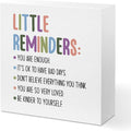 Inspirational Gifts - Little Reminders, Thank You Gifts Motivational Self Love Wood Box Sign, Appreciation Gifts for Coworker boss teacher, Encouragement Gifts Bedroom Office Living Room Desk Cubicle Table Shelf Decor, Daily Affirmations for Women Girl...
