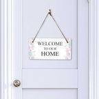 Signs ByLITA Spring Pastel Florals Personalized Hanging Wall or Door Sign (5 x 10") | Custom Signage for Your Home & Business