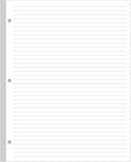 3-Hole Lined Refill Paper, Letter Size Punched Ruled Filler, 100 Sheets / 200 Pages, 100gsm White Paper, 8.5'' x 11''