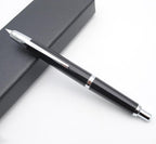 JINHAO 20 Press Fountain Pen, Retractable Capless Resin Pen with Ink Converter (F Nib 0.5mm, Bright Black)