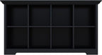 OSCHF Cube Shelf Bookcase with Base - Wooden 2 Tiers Floor Standing Low Storage Cabinet for Home and Office, 8-Cube Lattice Bookshelf, Black