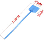 Waterproof Shipping Tags - Self Locking Nylon Writable Marker Ties for Luggage Identification, Plastic Straps Label Mark, Seal Zip Tie for Labeling - 100pcs (Blue)