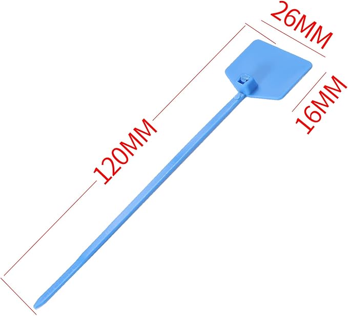 Waterproof Shipping Tags - Self Locking Nylon Writable Marker Ties for Luggage Identification, Plastic Straps Label Mark, Seal Zip Tie for Labeling - 100pcs (Blue)