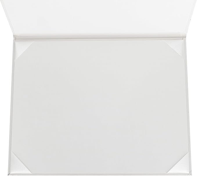 GraduationMall 8.5"x11" Smooth Padded Diploma Cover Certificate Holder White,2-Packs