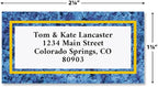 Blue Granite Personalized Border Return Address Labels- Set of 144 1-1/8" x 2-1/4" Self-Adhesive, Flat-Sheet Labels, by Colorful Images