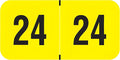 2024 Year Labels, Doctor Stuff 2024 Chart Stickers, Fluorescent Yellow Color Coded, USA Made Year Stickers for End Tab File Folders, 500 Labels per Roll, 1 Roll, 3/4" x 1-1/2"