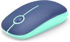 VssoPlor Wireless Mouse, 2.4G Slim Portable Computer Laptop Mouse with Nano Receiver Quiet Silent Optical Mice for Notebook, PC, Laptop, Computer-Blue and Green