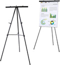 Lightweight Aluminum Flip-Chart Presentation Easel, 70 Inches, Black