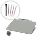 TOWON Small Glass Dry Erase Board, Desk White Board with Standing, Mini Whiteboard Easel Pad Set, Stenography Artifact for Office, Home and School Supplies, 8 x 6 Inches, Gray