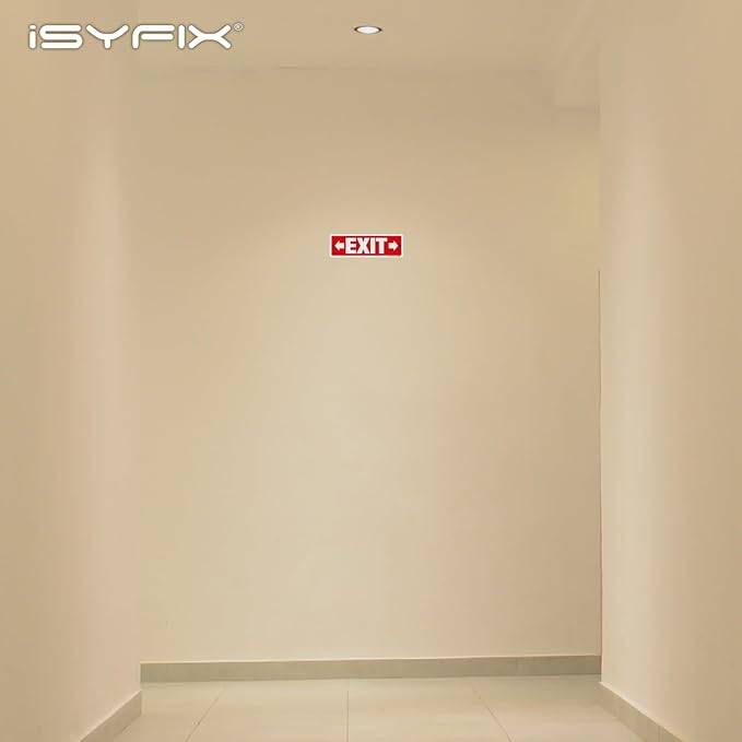 iSYFIX Exit Signs 12 Pack 12x4 Inch with Directional Right & Left Arrows - Rust Free Aluminum, Laminated for UV, Weather, Scratch Resistance - Ideal for Offices, Schools, Theaters, Restaurants