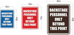 Portrait Round Backstage Personnel Only Beyond This Point Door or Wall Sign Easy Installation | Music | Concert | Festivals Sign (Ivory/Dark Brown) - Large (2 Pack)