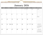 2026 Calendar - 18 Months Calendar 2026-2027 from January 2026 - June 2027, Wall Calendar 2026-2027 with Thick Paper, 11.5" x 14.5", Black