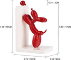 ZHANYUN Resin Balloon Dog Book Ends Decorative，Balloon Dog Bookends Animal Bookends，Animal Book Ends for Kids Books，Cute Bookends Unique Book Ends Book Stopper Book Holder for Shelf Office Home Decor