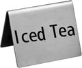 New Star Foodservice Stainless Steel Table Tent Sign (Silver (Iced Tea), 2-Inch by 2-Inch (Set of 6))