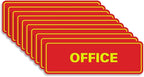 Signs ByLITA Standard Office Sign - Professional Business Signage - Easy to Install (Red/Yellow) - Small 10 Pack