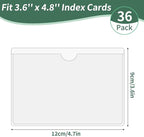 NIUBIER Storage Bin Labels, 36 Pack 3x4.5 Index Card Holder, Clear Adhesive Pockets, Removable Tote Labels Stickers for Packing Moving Box & Containers, Easy Peel Off