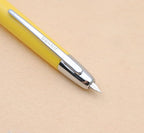 JINHAO 20 Press Fountain Pen, Retractable Capless Resin Pen with Ink Converter (EF Nib 0.4mm, Lemon Yellow)